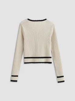 Retro Contrast Cardigan