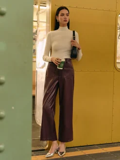 Retro Faux Leather Pants