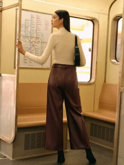 Retro Faux Leather Pants