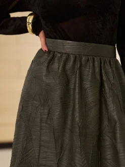 Retro Faux Leather Skirt Without Belt