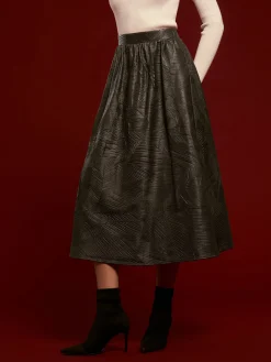 Retro Faux Leather Skirt Without Belt