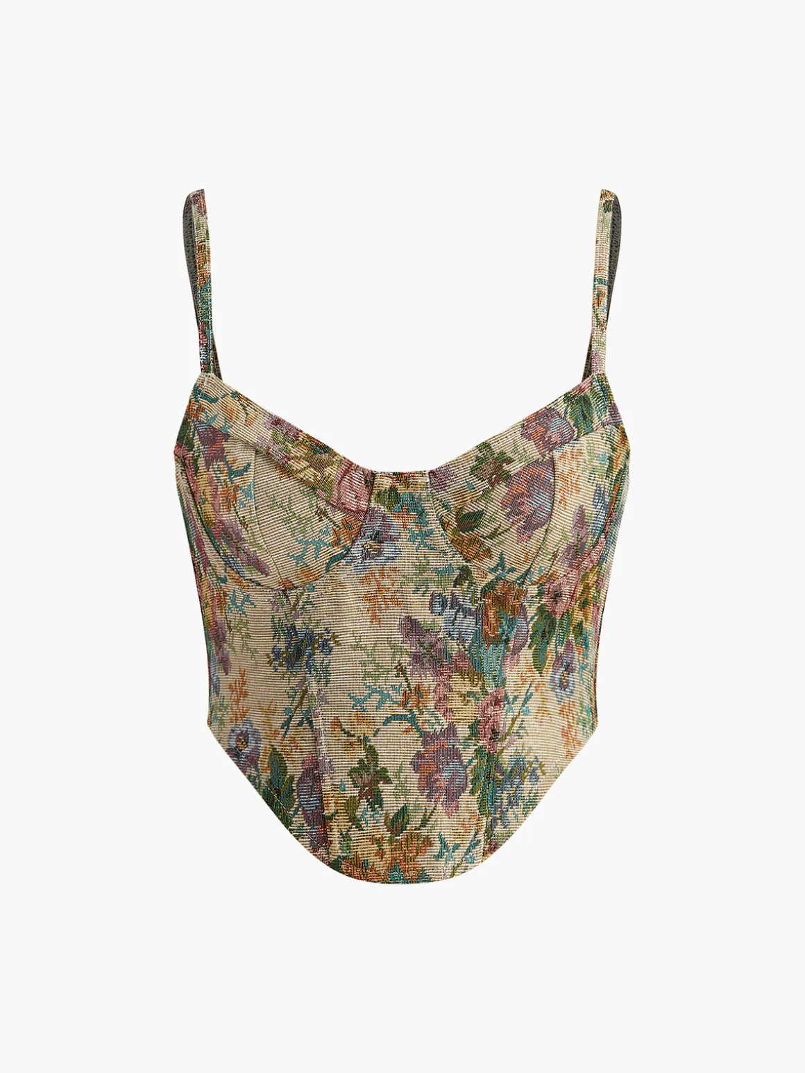 Retro Floral Printed Corset