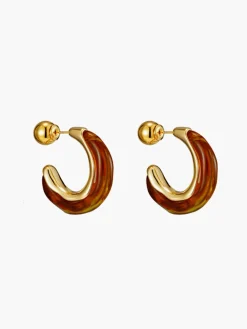 Retro Hoop Stud Earrings