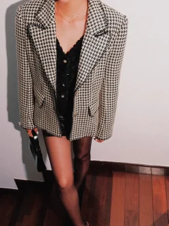 Retro Lapel Button Blazer