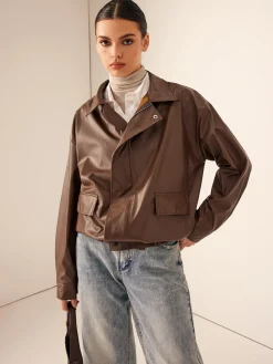 Retro Loose Motorcycle Faux Leather Jacket