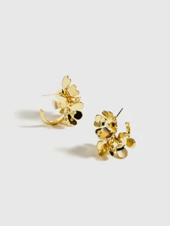 Retro Metal Flower Stud Earrings