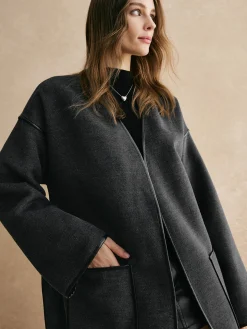 Retro Piping Belted Cinched Jacket