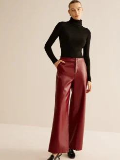 Retro Regular PU Leather Pants