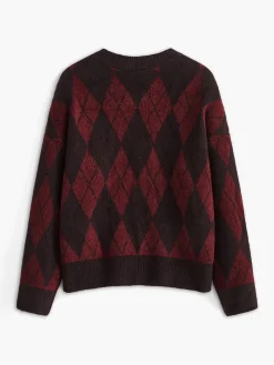 Retro Rhombic-Pattern Sweater