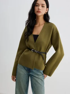 Retro Shift Cardigan Without Belt