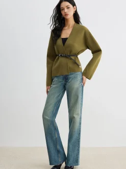 Retro Shift Cardigan Without Belt