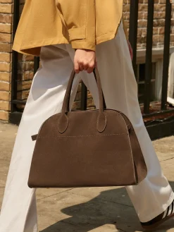 Retro Side-Buckle Top Handle Tote Bag