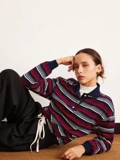Retro Striped Polo T-Shirt