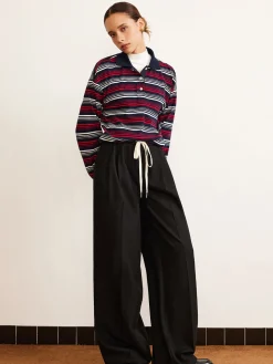 Retro Striped Polo T-Shirt