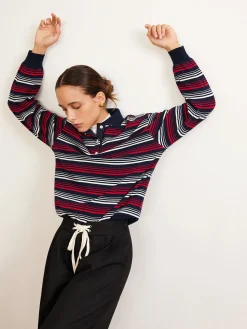 Retro Striped Polo T-Shirt