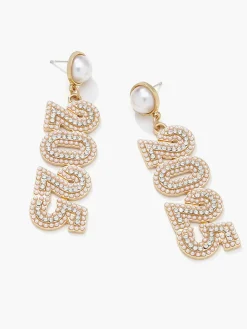 Rhinestone 2025 New Year Drop Earrings