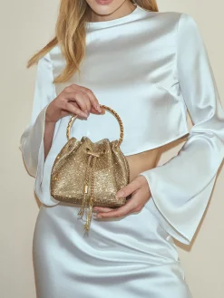 Rhinestone Drawstring Handbag