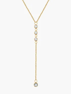 Rhinestone Lariat Drop Necklace
