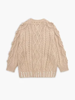 Rhinestone Pullover Twist Sweater