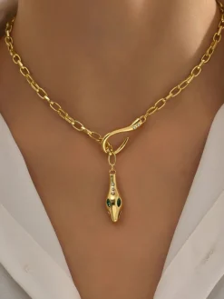 Rhinestone Snake Chain Necklace