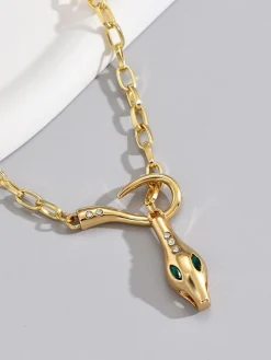 Rhinestone Snake Chain Necklace