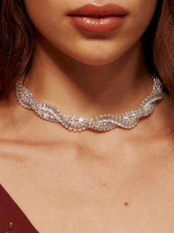 Rhinestone Twist Choker Necklace