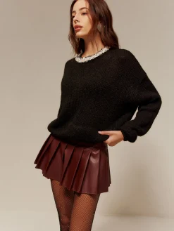 Rhinestone-Decor Cozy Sweater