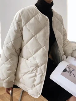 Rhombic Button Down Winter Coat