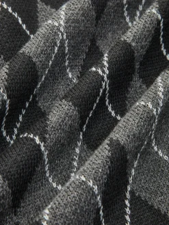 Rhombic Pattern Belted Button Cardigan