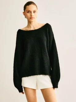 Ribbed Bow Loose Sweater