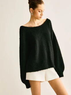Ribbed Bow Loose Sweater