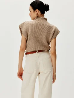 Ribbed Cap Sleeve Warm Sweater
