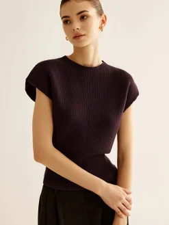 Ribbed Cinched Sweater Vest