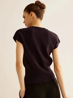 Ribbed Cinched Sweater Vest