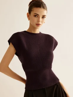 Ribbed Cinched Sweater Vest