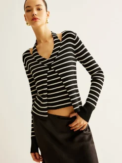 Ribbed Contrast Striped Sweater Co-ords