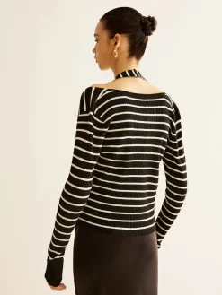 Ribbed Contrast Striped Sweater Co-ords