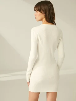 Ribbed Crewneck Sweater Dress