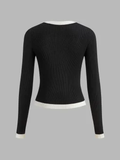 Ribbed Criss Cross Skinny Sweater