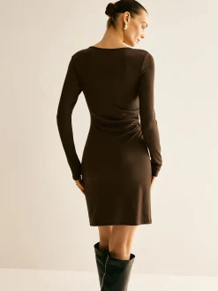 Ribbed Cutout Skinny Knit Dress