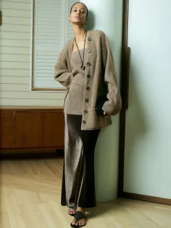 Ribbed Loose Knit Outerwear