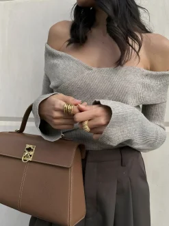 Ribbed Off Shoulder Sweater
