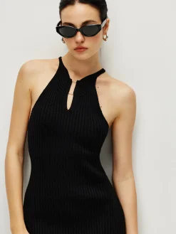 Ribbed Sexy Sleeveless Sweater Dress