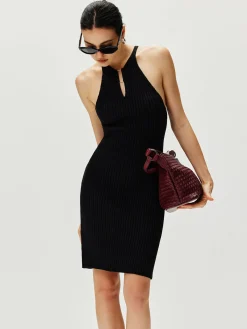Ribbed Sexy Sleeveless Sweater Dress