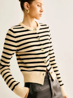 Ribbed Striped Cardigan
