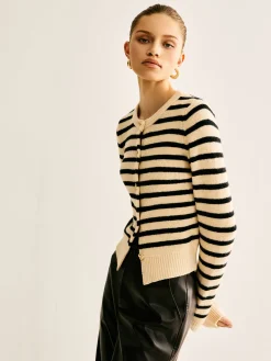 Ribbed Striped Cardigan