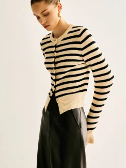 Ribbed Striped Cardigan