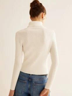 Ribbed Turtleneck Slim Sweater