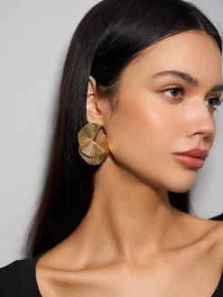 Ripple Hoop Stud Earrings