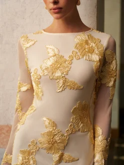 Romance Floral Backless Mesh Dress